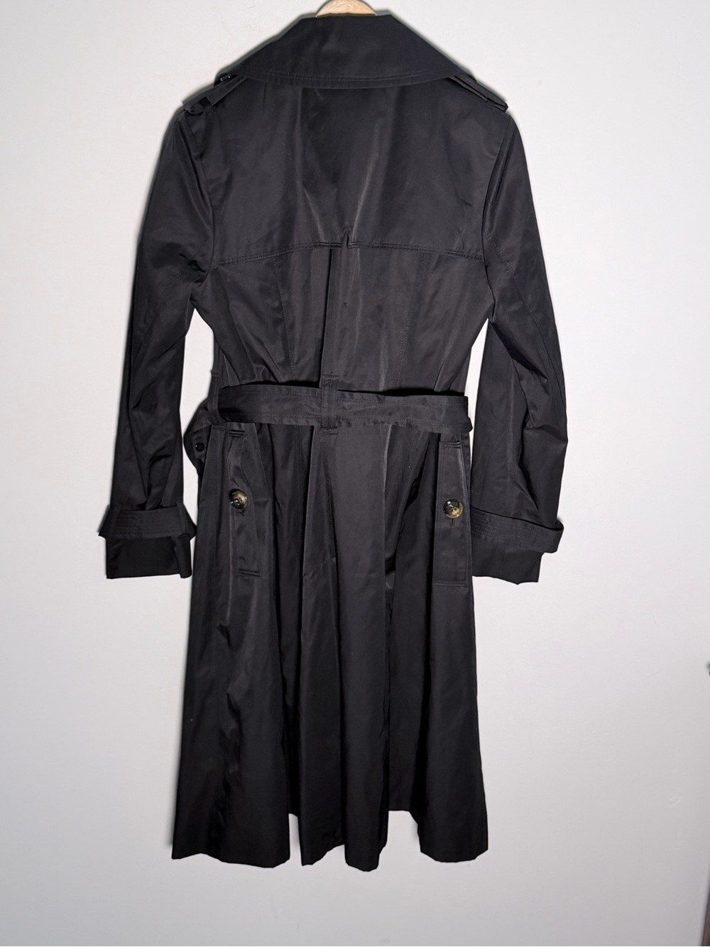 London Fog Classic Black Trench Coat Small - Picture 12 of 13